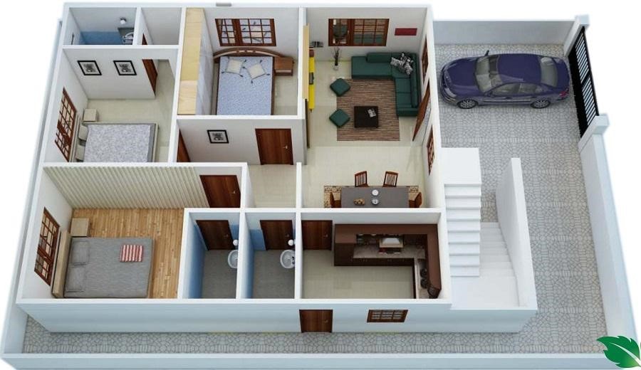 17 Gambar Denah Rumah Minimalis Keluarga 3 Kamar - Sejasa.com