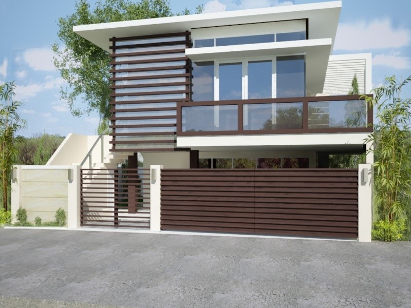 rumah dengan pagar minimalis modern