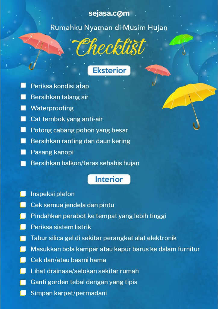 checklist perawatan rumah di musim hujan