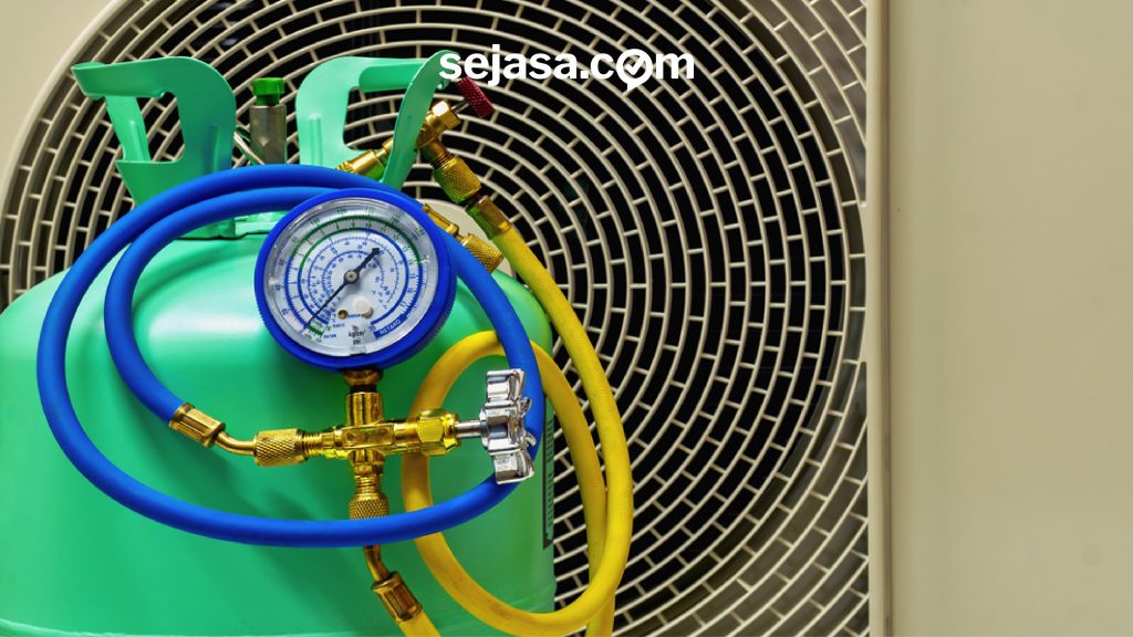 penambahan freon AC utuk unit AC yang kekurangan freon