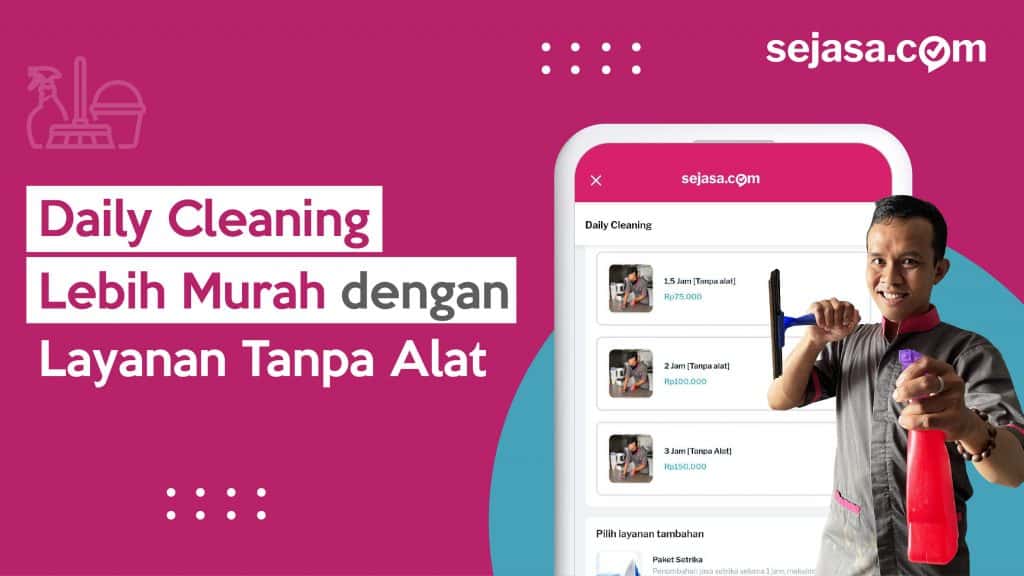 bersih-bersih murah di Sejasa dengan layanan cleaning tanpa alat