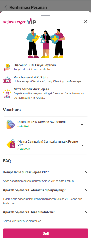 Sejasa VIP di Aplikasi Sejasa
